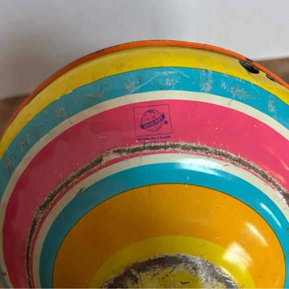 OHIO ART Tin Spin Top Cat, Mouse & Dog Chase Vintage Toy WORKS - Picture 5 of 7